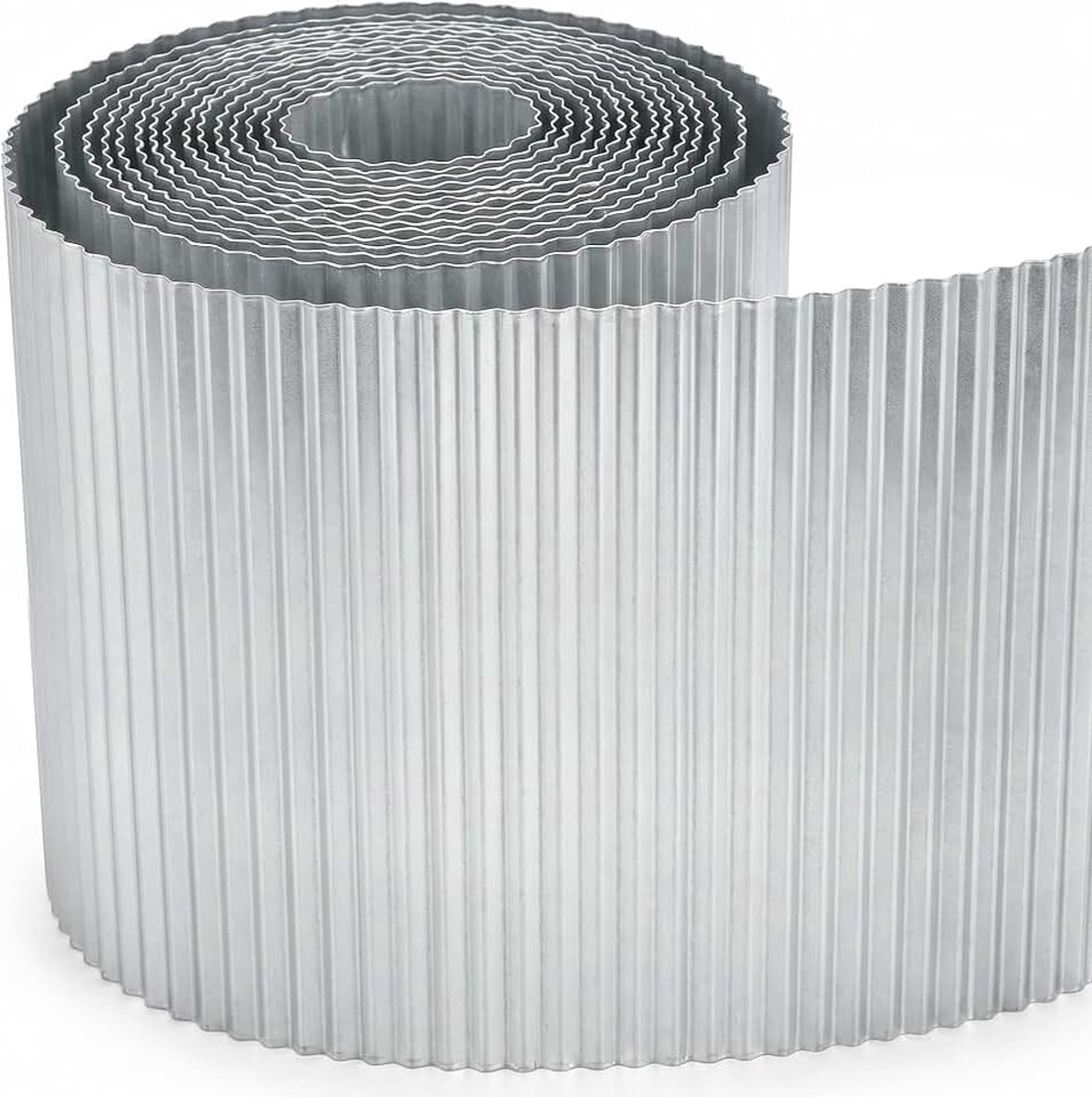 6 m gegalvaniseerde metalen tuingazonrand rand rand tuinplant rand, smal golvend, H 20,32 cm, zware randen randen landschapsranden voor doe-het-zelf bloembedden, gazons, pad