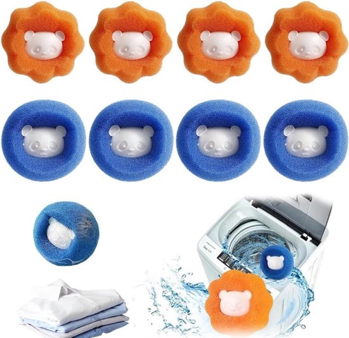 Haarvangers wasmachine - Herbruikbaar - Anti-klitten - Honden en katten - Wasnet - Anti-haarbal - Wasbal - Epilator - Geschikt voor dieren - Kleur of model