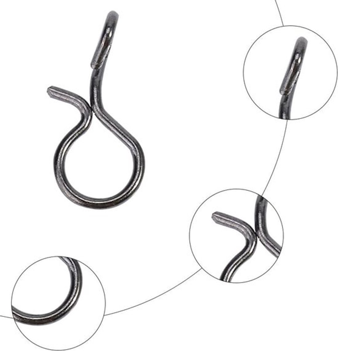 Vissen Snaps - Rvs - Zwart - Quick Change - Lokken Snaps - Geschikt voor Vlieghaak - 50 stuks - Visbenodigdheden - Roestvrij staal - Vissersmateriaal - Zwart Rvs - 50 stuks vissen snaps