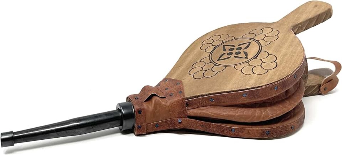 - Blaasbalg voor Open Haard en Barbecue - Hout Naturel - 51 cm - Gemaakt in Spanje