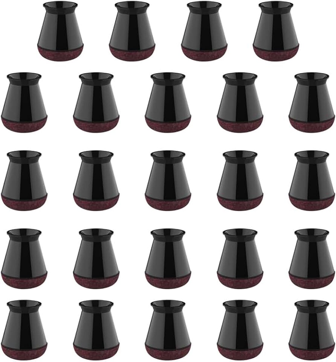 24 stuks stoelpootdoppen, viltkussentjes voor stoelen, stoelpootbeschermers geschikt voor verschillende vierkante meubelpoten