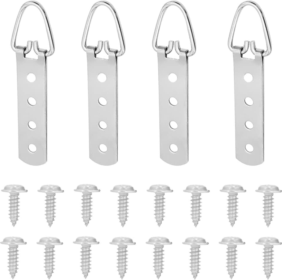 4 stuks fotohangers voor zware foto's, fotohaken, fotolijsten, fotohangers, spiegelhouder, fotohaken, haken, voor het ophangen van spiegels en wissellijst van hout (met 16 schroeven)