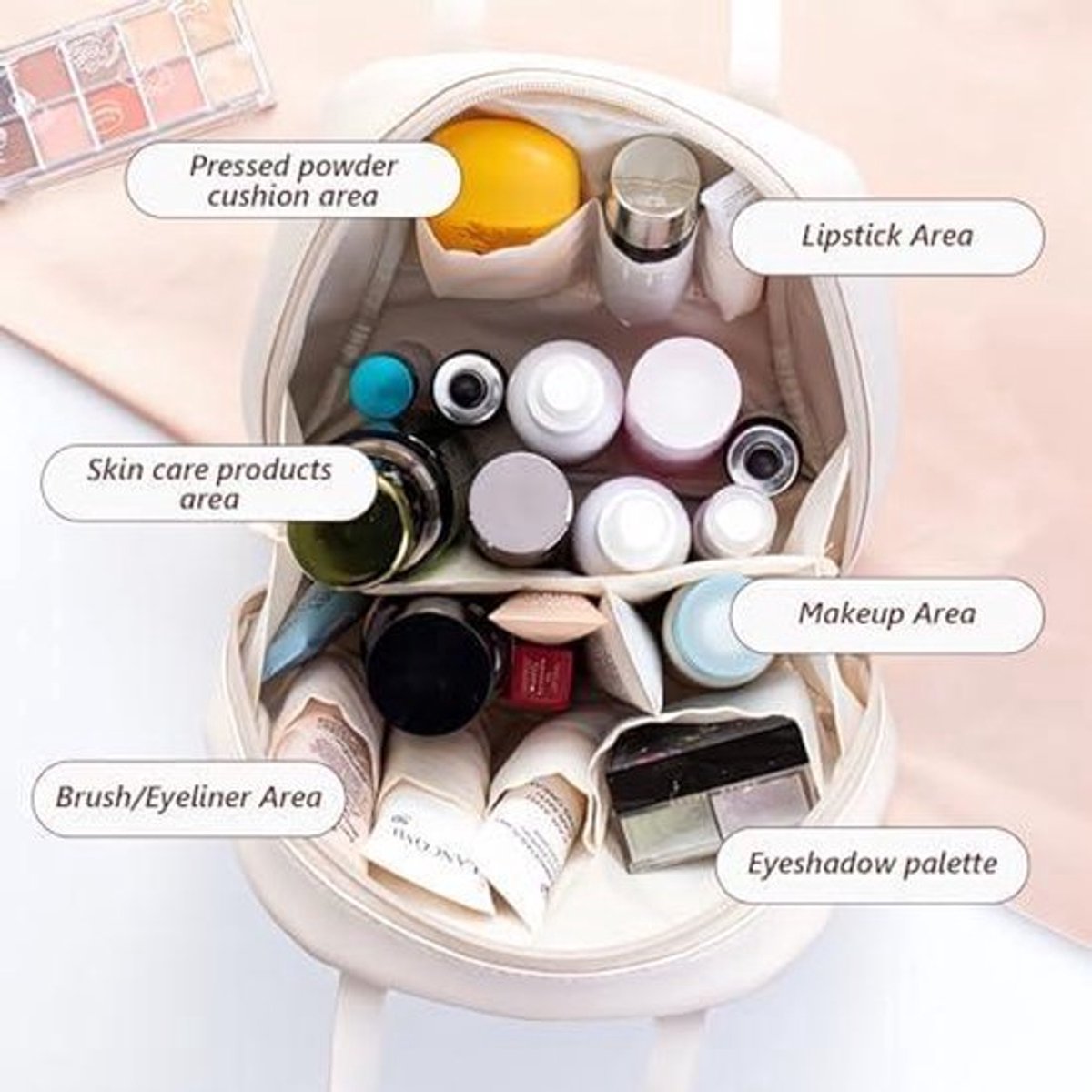 Grote Draagbare Toilettas voor Reizen - Waterdicht - Cosmetica Organizer - Roze.