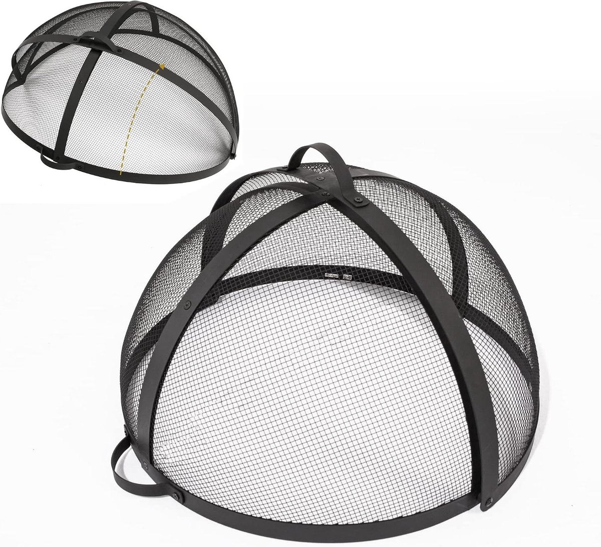 Vuurkorf Afdekking - Vonkenscherm Deksel - Veilig Stoken - Scharnierende Opening - 40 Inch - Zwart