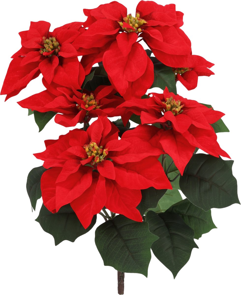 Poinsettia kerstster kunstplant 58cm
