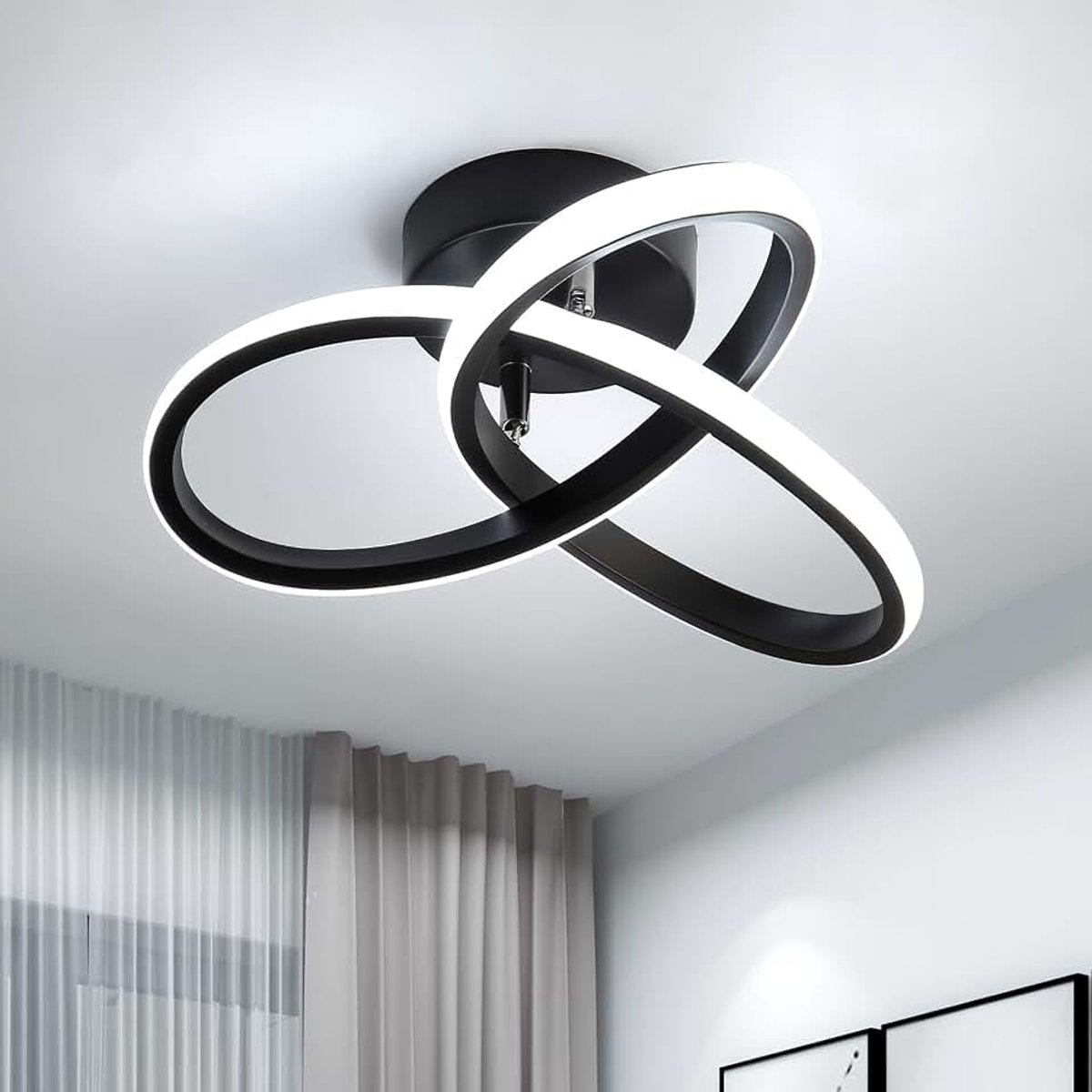 Moderne LED Plafonnier, 22W 2500LM Klaverblad Design Plafondlamp, Witte Plafondlamp 6500K voor Slaapkamer Keuken Balkon Gang