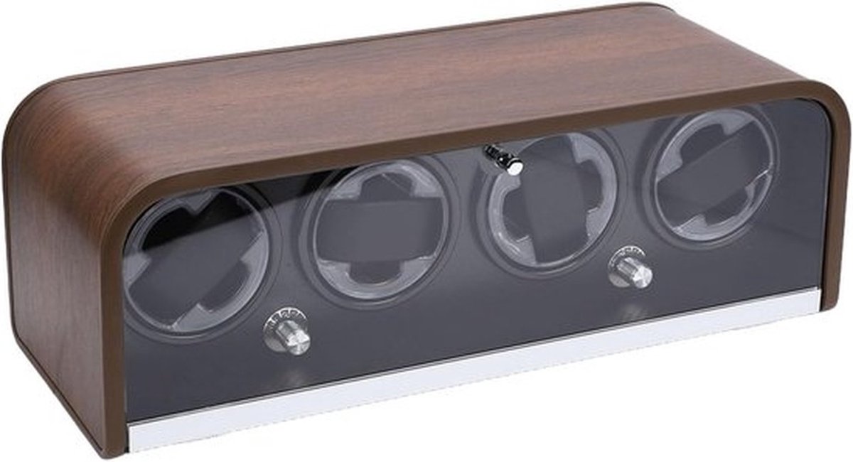 Automatische Horloge Winder met 5 Rotatiemodi, Stil Motor, LED Verlichting en Houten Afwerking voor Mechanische en Automatische Horloges