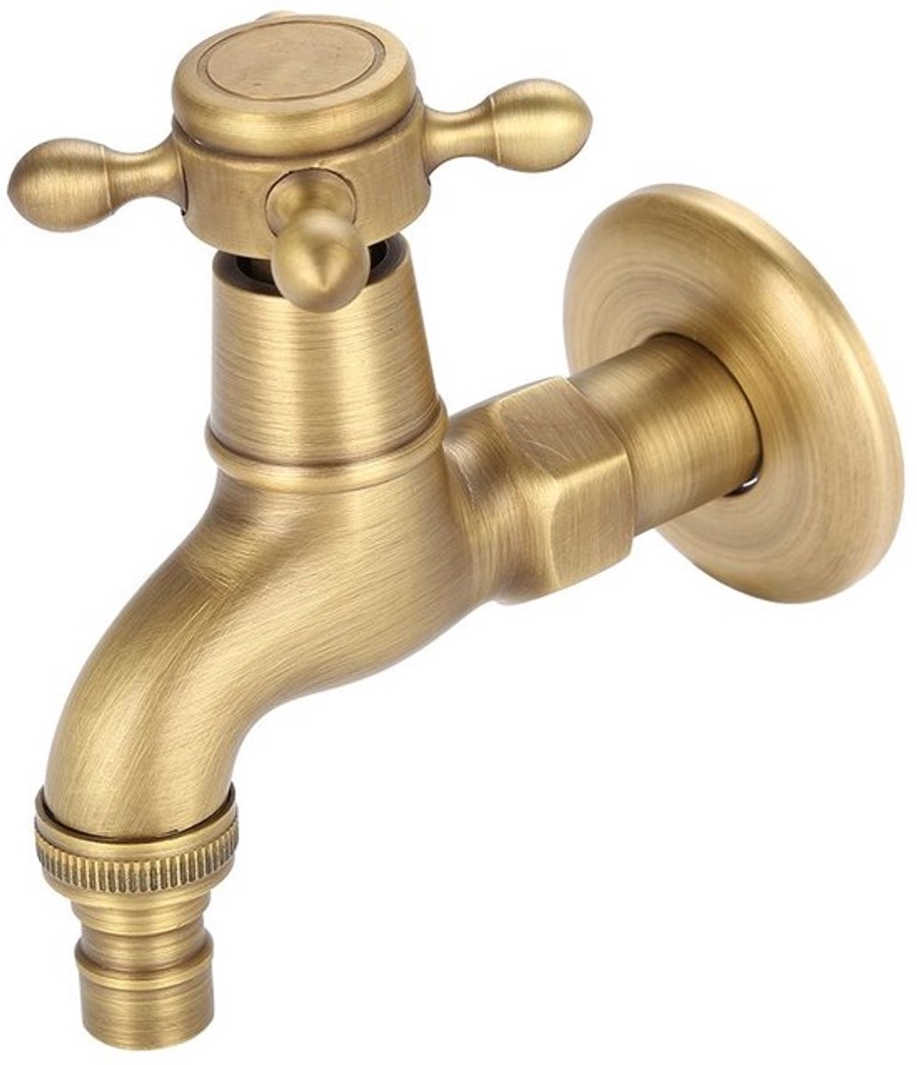 Kraan Retro Design - Wandmontage - Enkele Handgreep - Hoogwaardige Messing - Corrosiebestendig - Eenvoudig te Installeren - Waterkraan