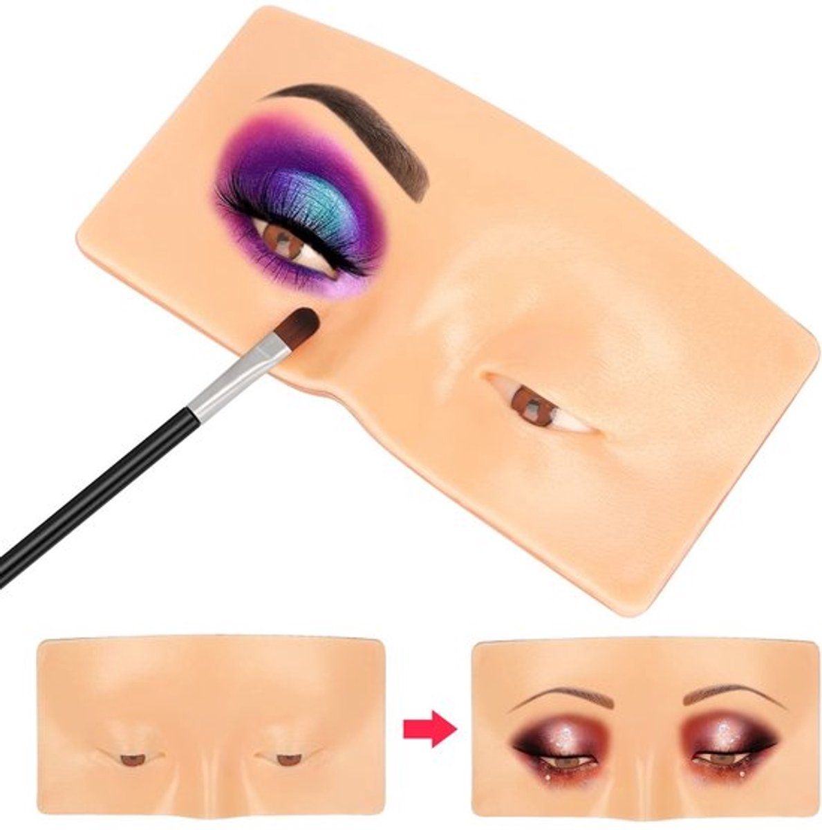Cosensi- Make-up Oefenbord 5D - Herbruikbaar Siliconen - Make-up Praktijk Gezichtsbord - Wimpertraining - Gezichtsbeschildering - Perfect Cadeau - Make-up Mannequin