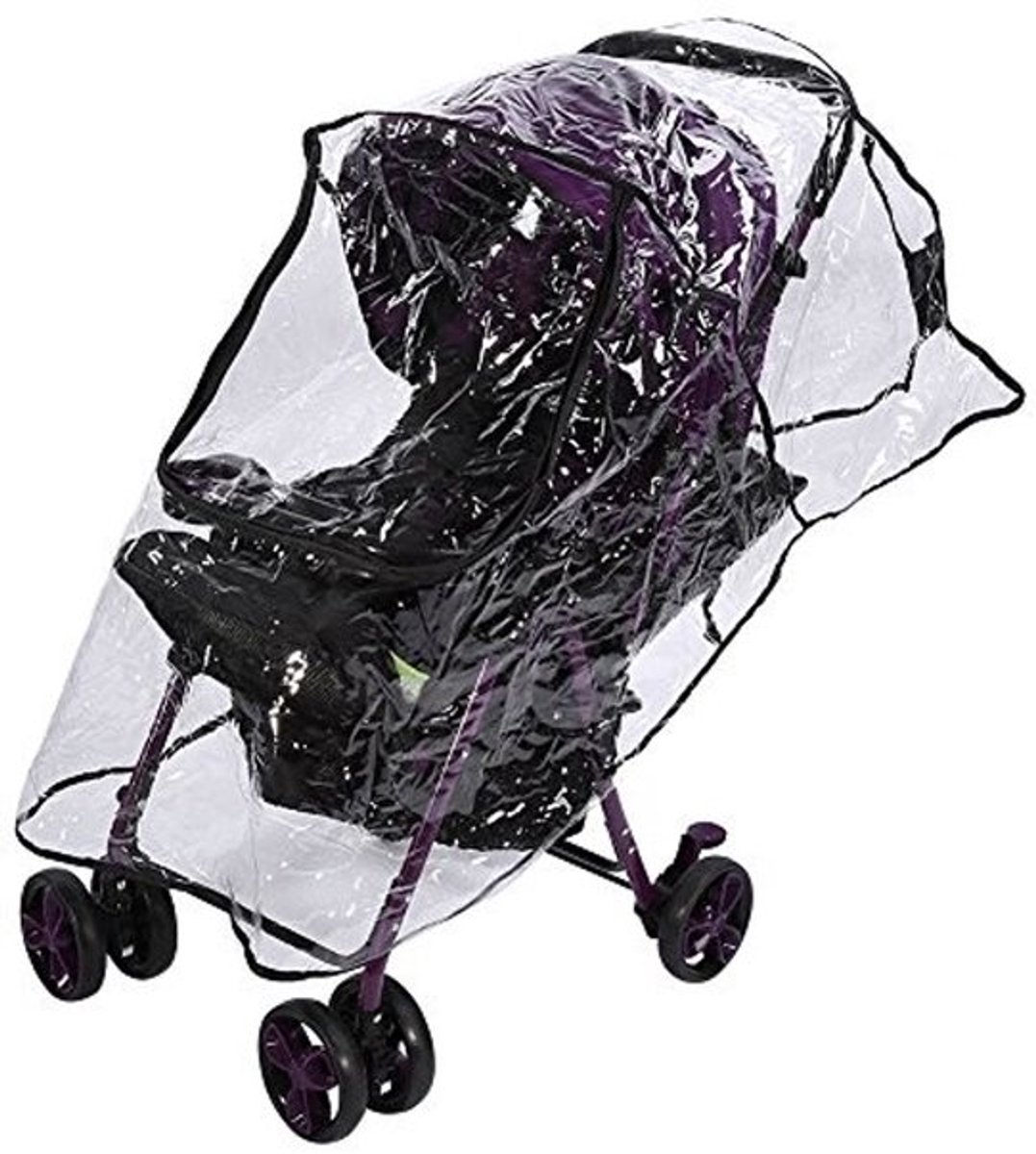 Regenhoes Universeel Waterdicht - Kinderwagen Accessoire - Ritsvenster - Opvouwbaar - Transparant PVC - Bescherming tegen Regen/Wind/Sneeuw - Kinderwagenbescherming