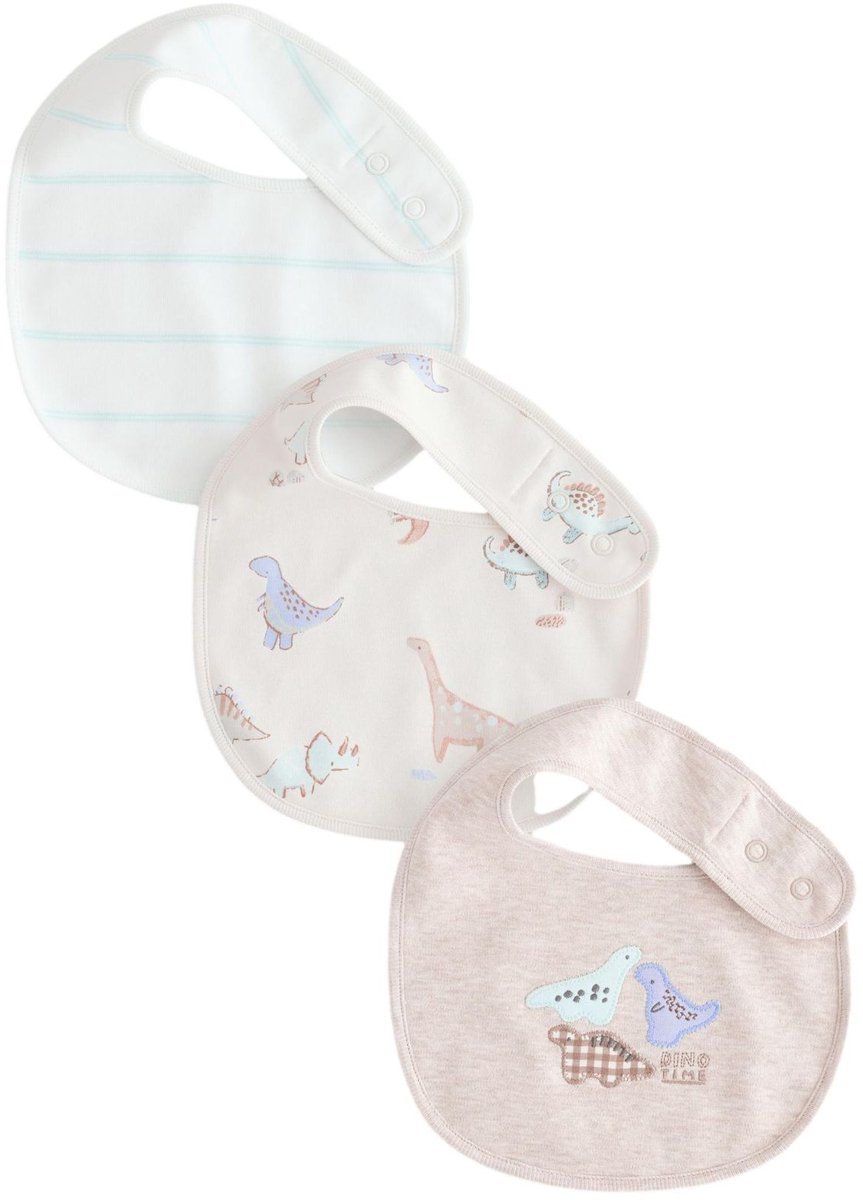 Next - Jongens - Set van 3 babyslabbetjes - Crème
