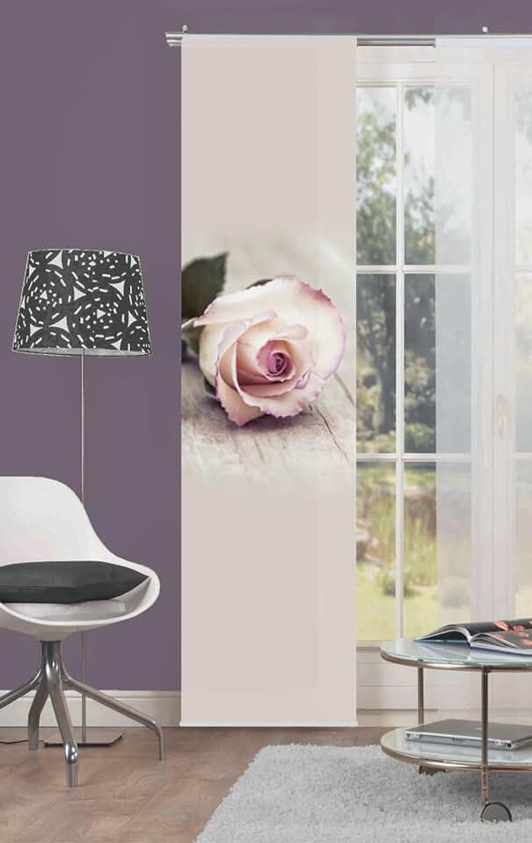 Fashion Rosy schuifgordijn met digitale print, stof, roze, 245 x 60 cm