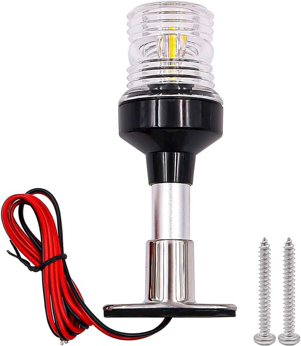 Heklicht 6 inch ankerlicht rondom LED vast gemonteerd navigatielicht met roestvrijstalen voet en aluminium buis LED waterdichte bootnavigatielichten