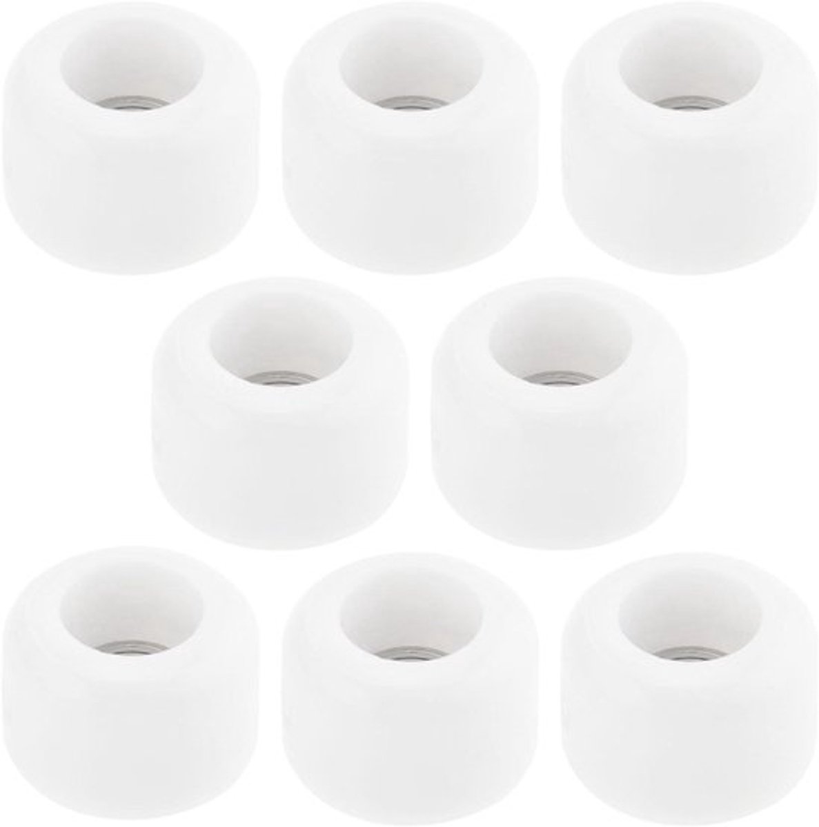 Wielen - 8Pcs - Polyurethaan - CNC - Toetsenbord Lager Wielen - Professionele - Mini - Skateboard - Kogellager Wielen - Houten Toetsenbord - Wit/Zwart - 7.5x5.2mm.