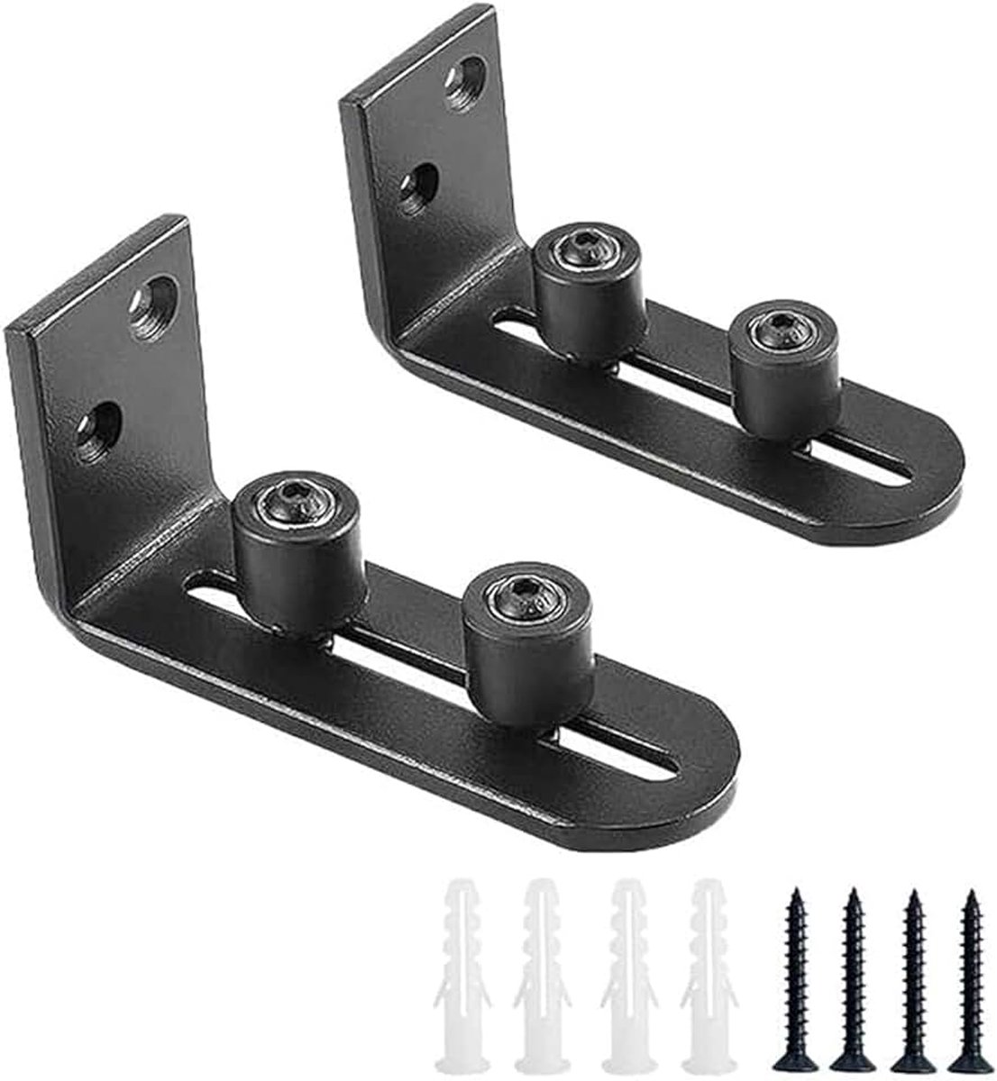 Schuifdeuren schuurdeur vloergeleider, rolbodem lay-plat, wandmontage, zwart