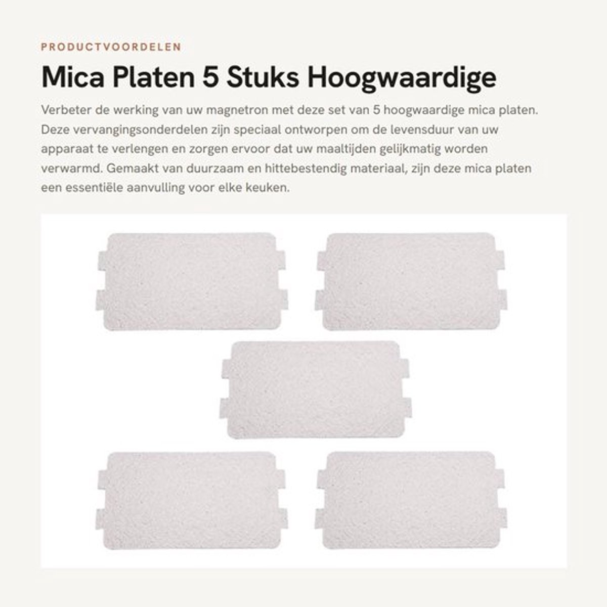 Mica Plaat - 5 Stuks - Hoge Temperatuur Weerstand - Duurzaam - Magnetron Onderdeel - Isolerende Eigenschappen - Milieuvriendelijk - Microwaveplaat