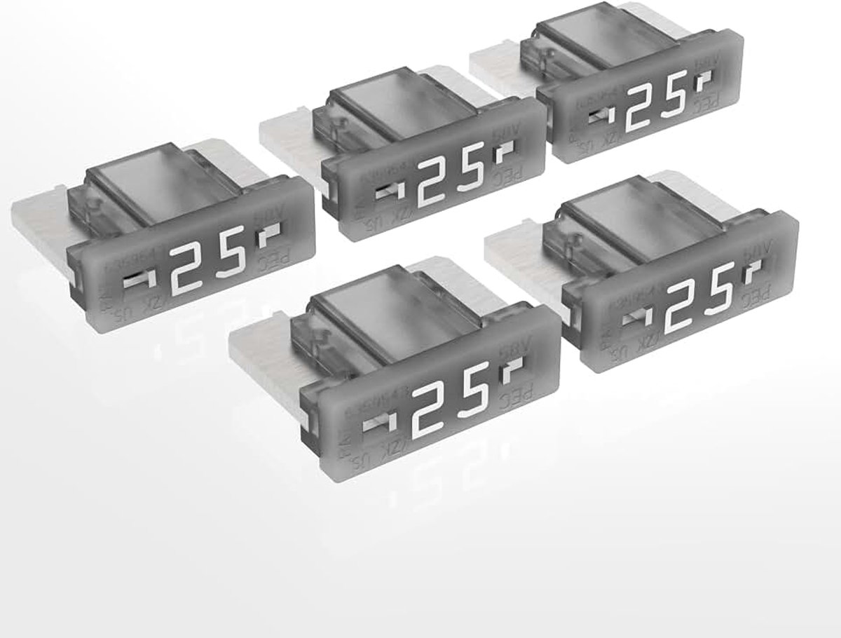 Platte steekzekeringen 2A - 30A keuze: 25 A, wit, 5 stuks