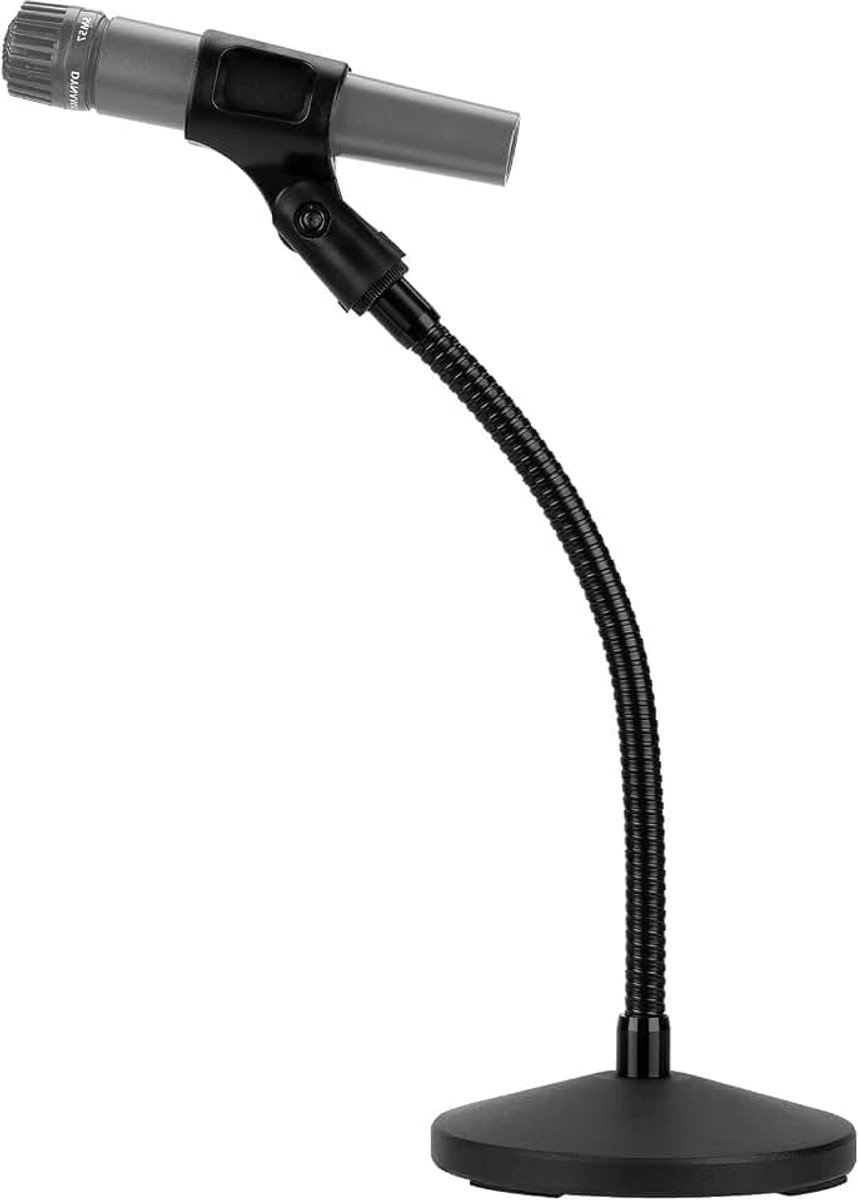 For Creators Zwanenhals Tafelblad Microfoonstandaard met Flexibele Arm, Verstelbare Bureau Mic Houder met Gewogen Base, Compatibel met Shure KSM11, SM57, TONOR D5, K1