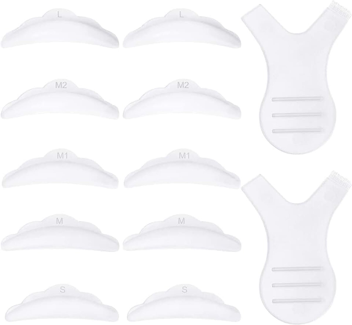 40 stuks wimperlifting-pads, siliconen pads met 2 wimpers, Y-kwast, wimperschildpads, zacht, herbruikbaar