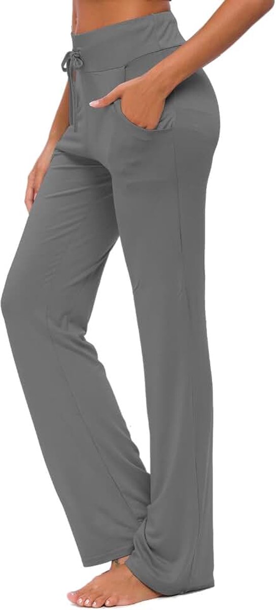 Yogabroek voor dames met zakken wijde pijpen trekkoord losse rechte lounge running workout modale broek actieve casual joggingbroek