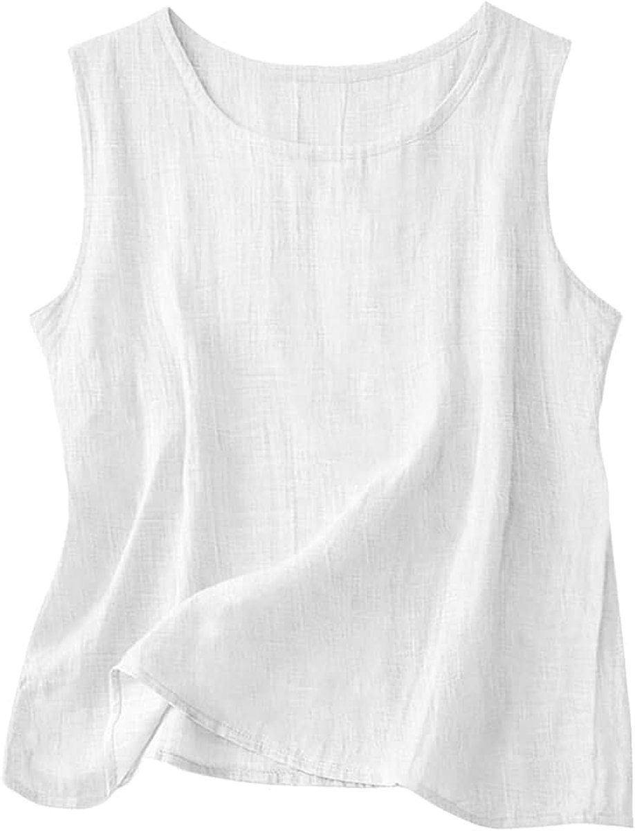 Tanktop dames zomer licht mouwloos lyocell linnen tanktops vrouwen oversized elegant casual losse cami linnen blouse tops