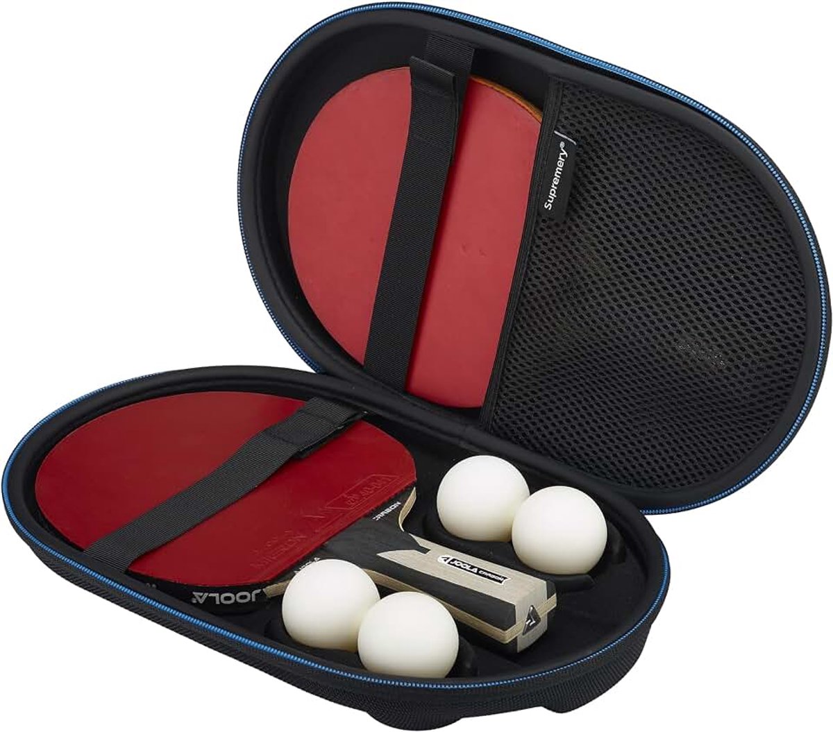 Tafeltennisbatje tas Pingpong racket hoes | Beschermhoes voor tafeltennisrackets, geschikt voor 2 rackets en 4 ballen (alleen tas)