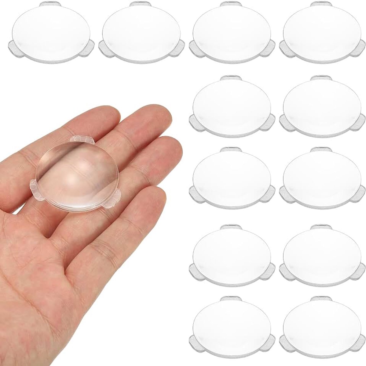 12 stuks Biconvex lens, 34 mm Dia. 42 mm brandpuntsafstand asferische optische lenzen vergrootglas presse-papier acryl dubbel convex voor doe-het-zelf kantoor bureau thuis wetenschap