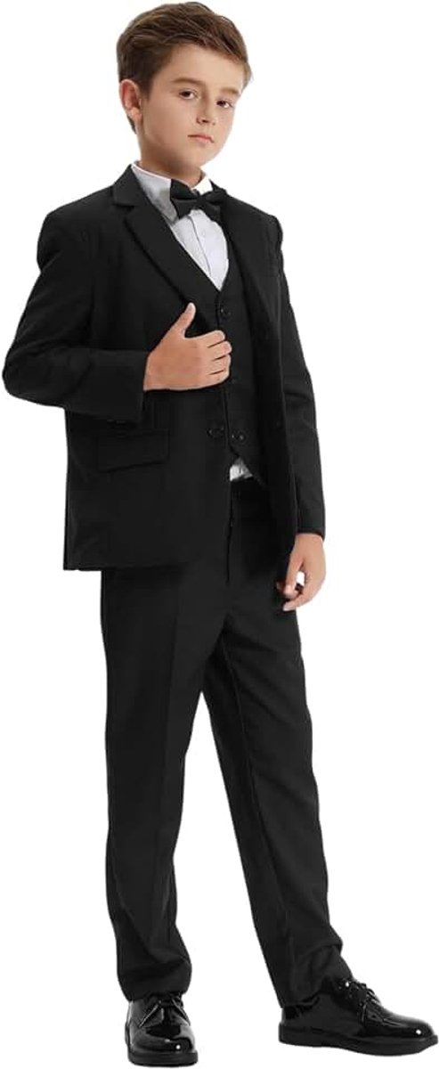 Mintgreen Jongens Blazer Pak 3 STKS Kids Pagina Boy Outfit Sets Tuexdo Blazer + Vest + Broek 5-12 Jaar