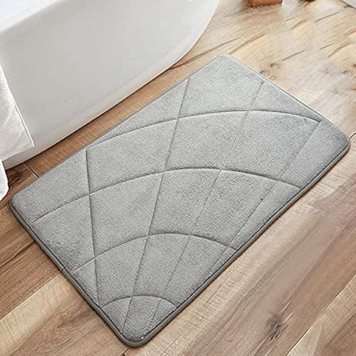 Zacht antislip, hoogwaardig absorberend en comfortabel rechthoekig grijs tapijt, wasbaar in de machine en gemakkelijk schoon te maken,50CM*80CM