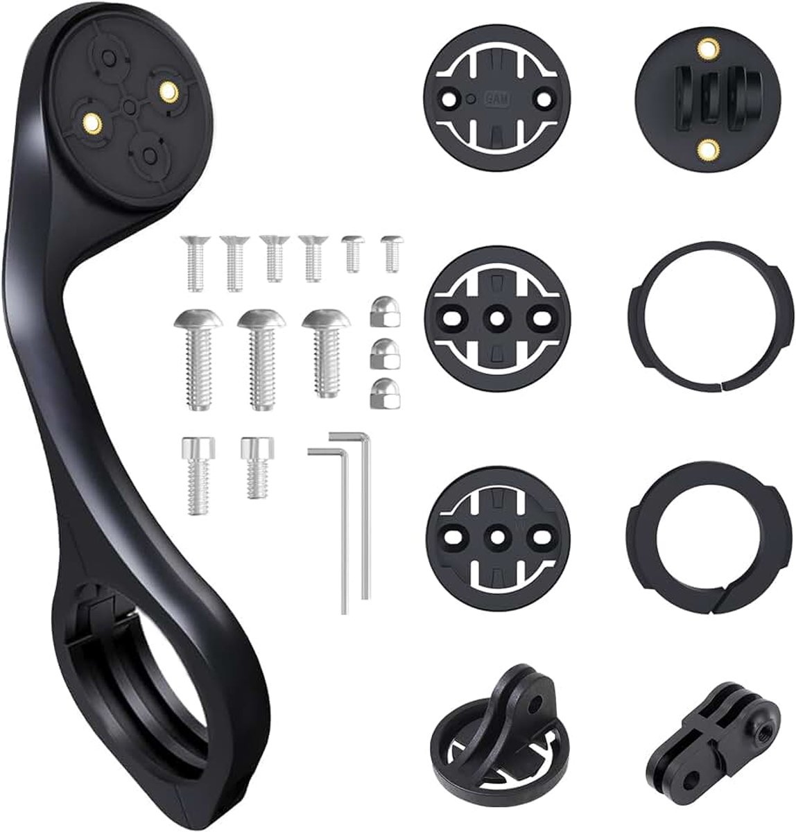 Compatibel met Garmin, Wahoo, Bryton, fietscomputer, compatibel met gopro, fietshouder, fietsstuurhouder (25,4 mm, 31,8 mm), koplampcamerahouder