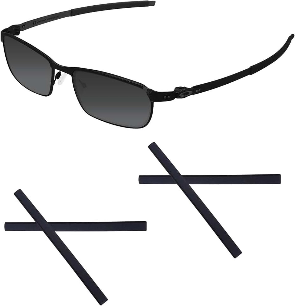 2 paar verbeterde zachte siliconen vervanging tempel mouw oor sokken voor Oakley Tincup OX3184, Tincup Carbon OX5094 bril, Pitchman OX8050 OX8096, Tincup zonnebril perfect fit, zwart