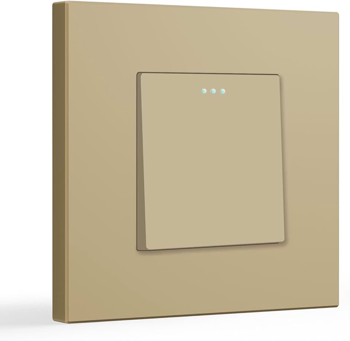 Lichtschakelaar, 1-voudig, 2-weg, wisselschakelaar, pc-paneel, lichtschakelaar, inbouwschakelaar, knopschakelaar, wandschakelaar, inbouw, voor woonkamer, keuken, kantoor, goud, 86 mm