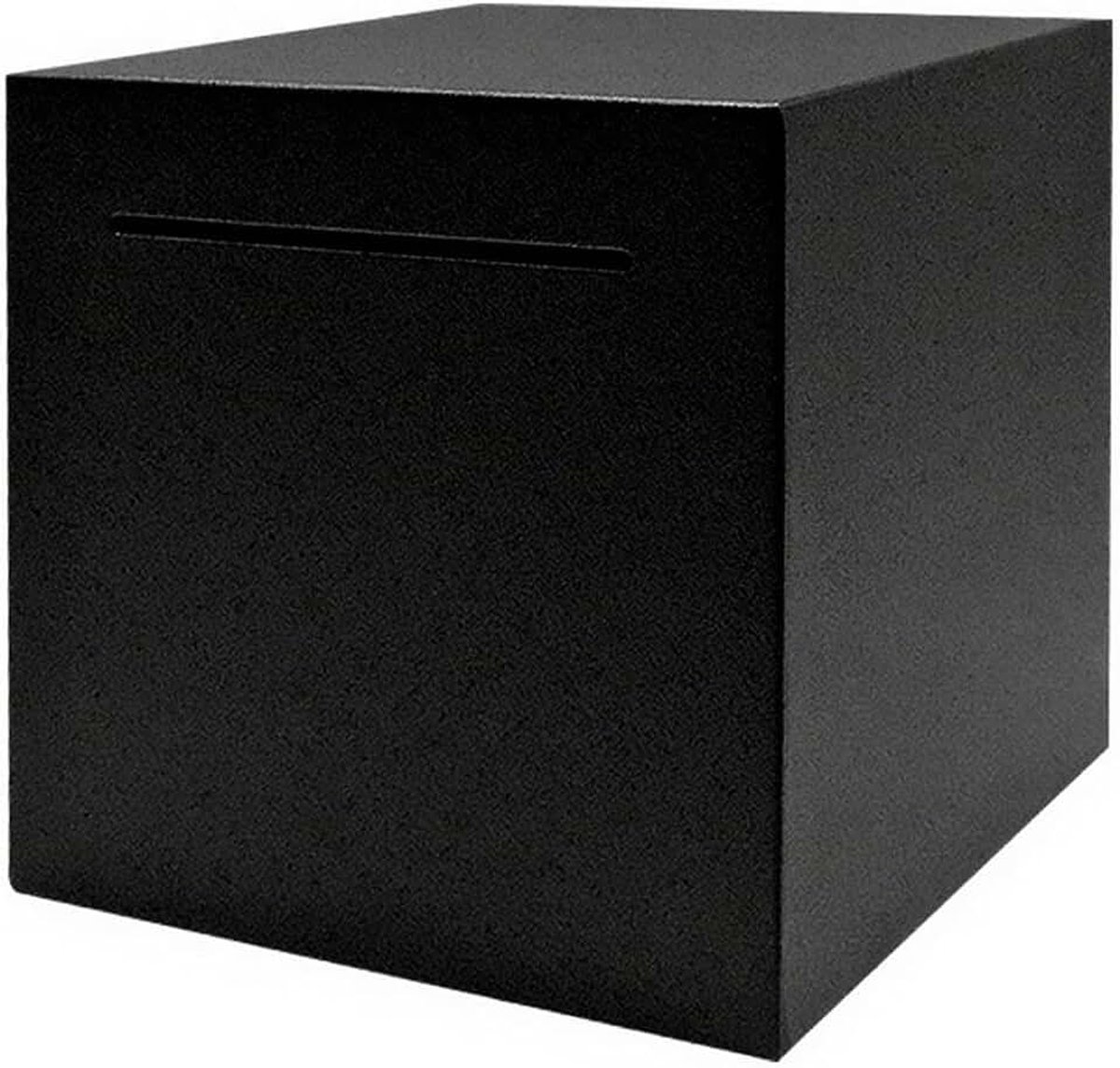 Spaarpot zwart roestvrije staal, niet om te openen, 12 x 12 x 12 cm munten en biljetten spaarpot voor volwassenen en kinderen