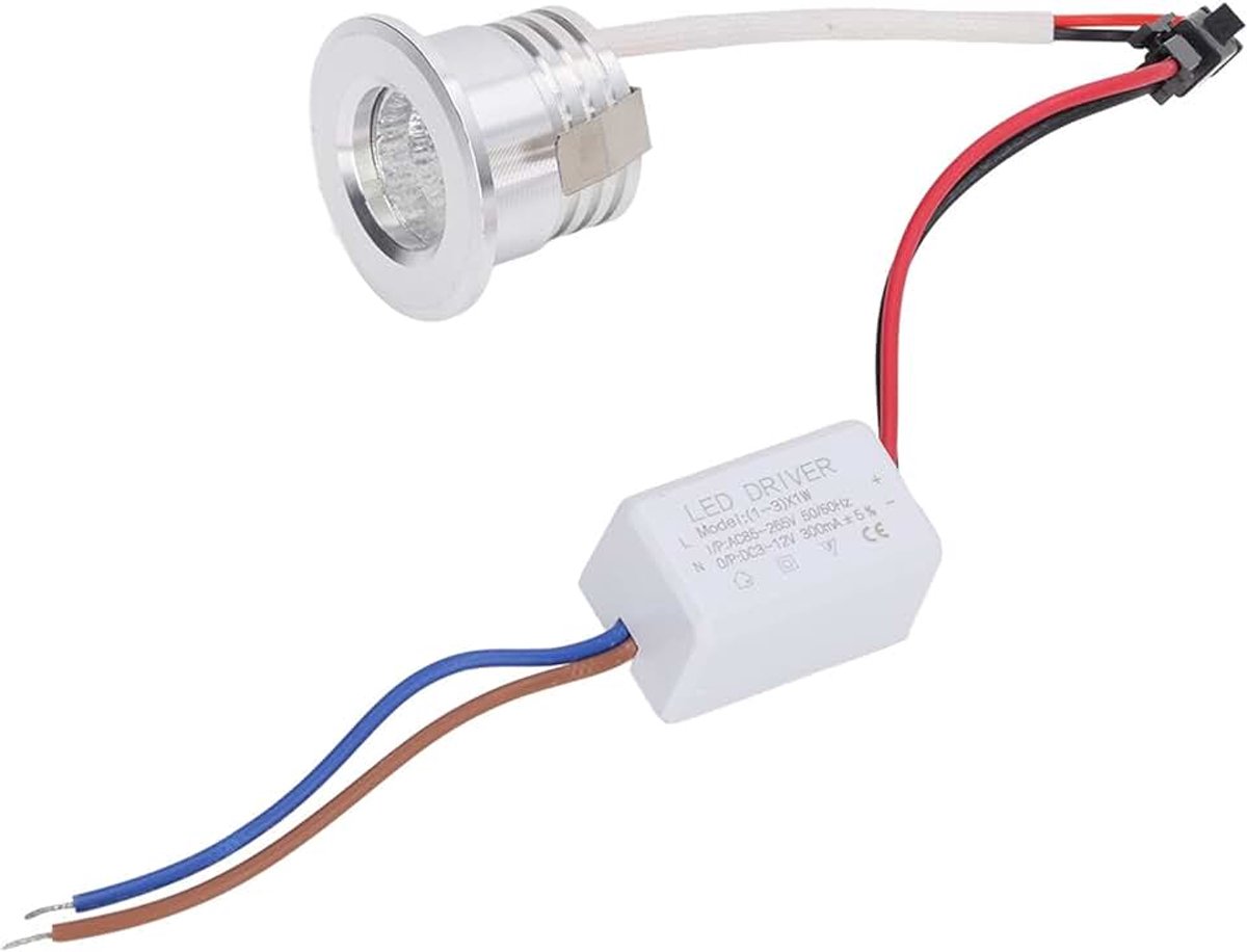 COB Inbouwspot LED 3W, Natuurlijk Wit 4000K, Aluminium Plafond Inbouw Verlichting voor Woonkamer Vitrinekast, 30mm Gatmaat