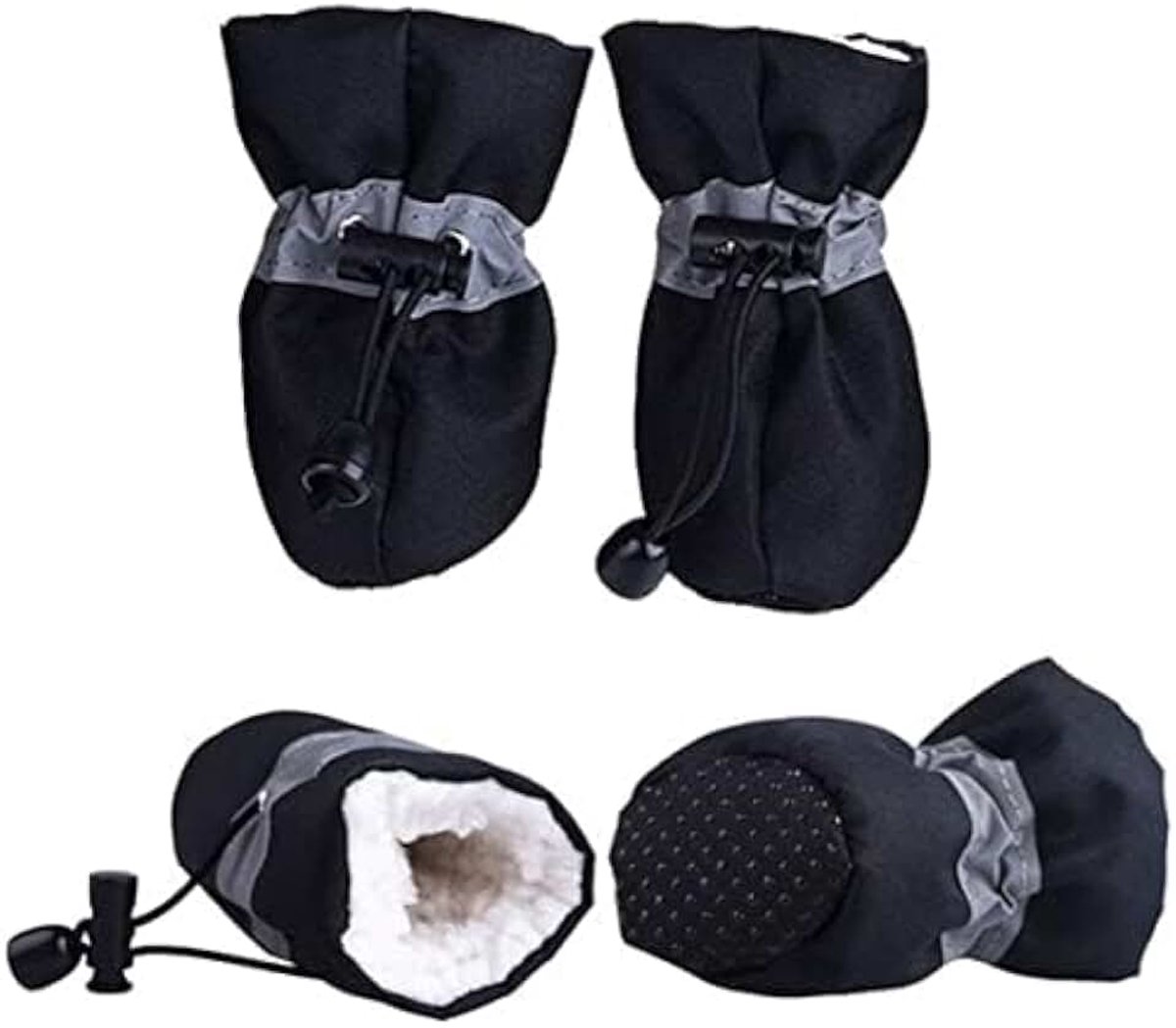 Schoenen, 4 stuks, antislip, hondenpootbescherming, waterdichte hondenschoenen met reflecterende riemen, pootbescherming voor honden, winter, zachte zool, geschikt voor kleine honden