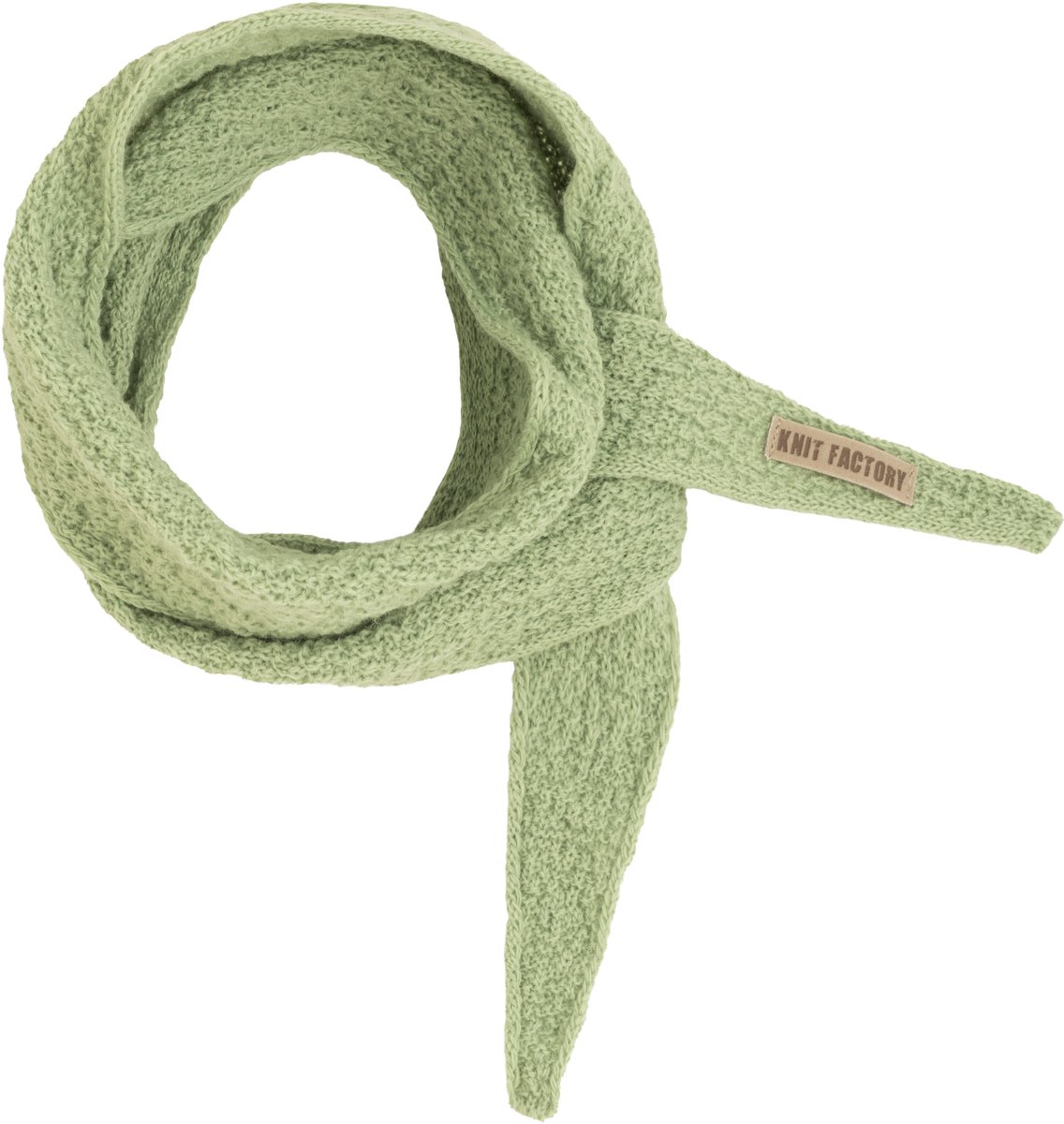 Knit Factory Sana Hals Sjaaltje - Sage Green - 125x10 cm