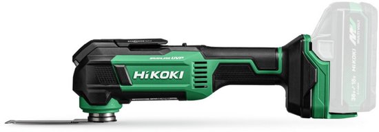 HiKOKI CV18DMA W2Z 18V multitool met zwart en groen handvat en een metalen blad.