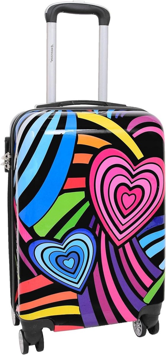 Koffer Hard Shell - Reiskoffer Wieltjes - Weekendje Weg - Ingebouwd Slot - 55 cm Hoog - Multicolor
