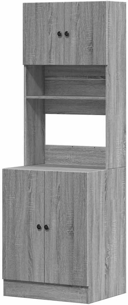 Keuken kast - Opbergkast voorraadkast - Keukengerei opbergen - Duurzaam houtmateriaal - 180x50x180 cm - Grijs