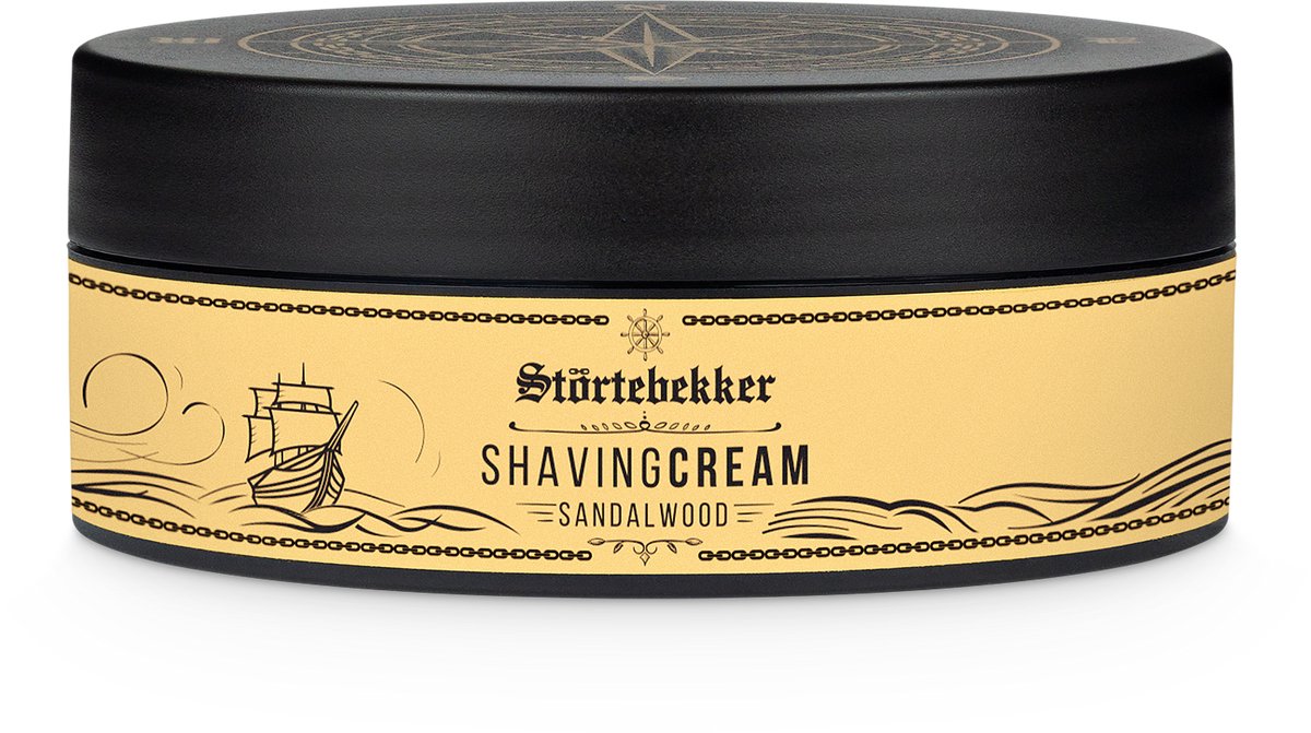 Störtebekker® Scheercrème Sandelhout - Shaving Cream 2-in-1 voor Scheerschuim & Direct Gebruik - Aloë Vera & Toverhazelaar - 200ml Made in Germany