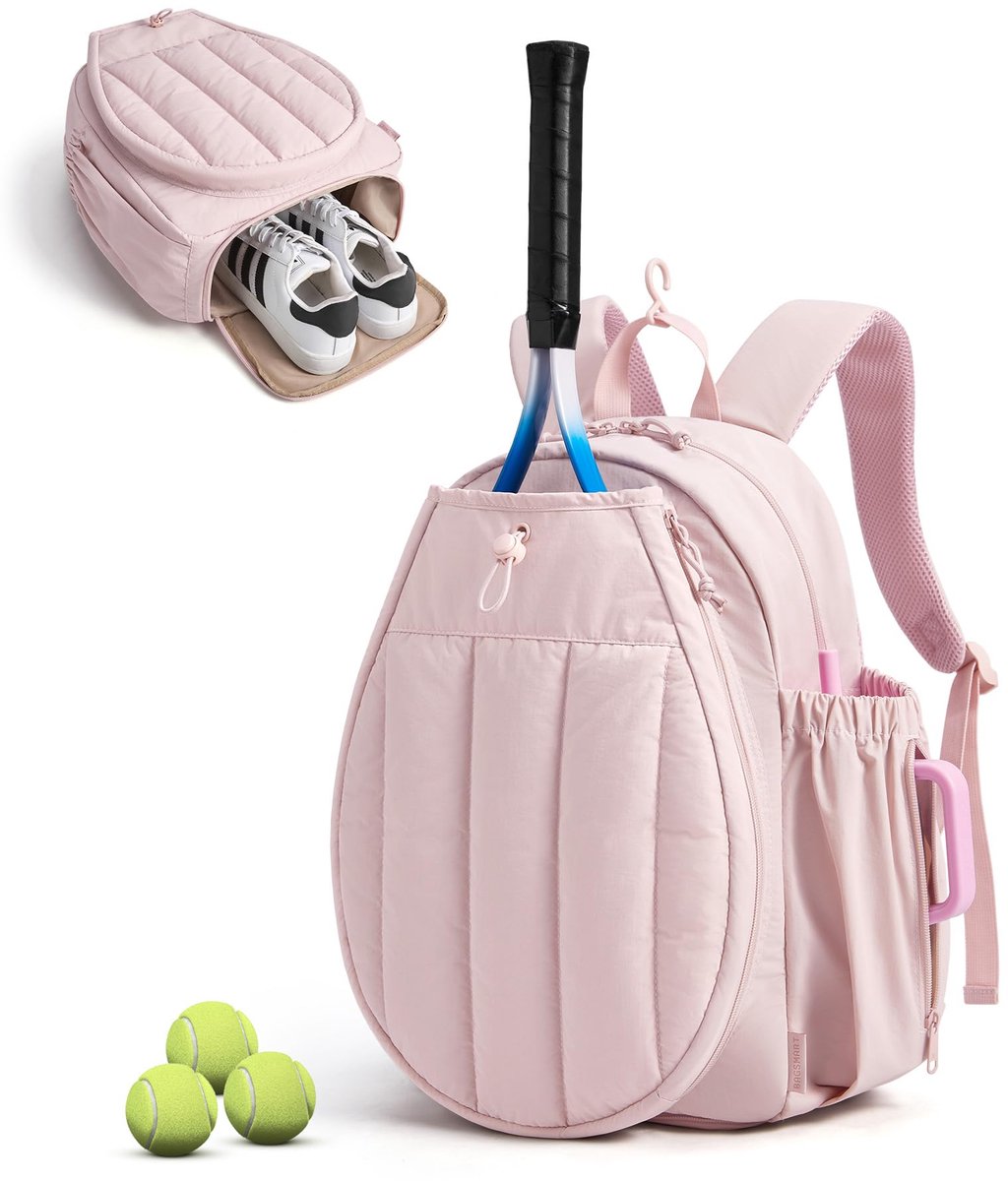 Geweo Tennistas - Tennistas Rugzak met Schoenenvak - Sporttas - Tennis - Tennis Rugtas - 31.5x13.4x44.9cm– Roze