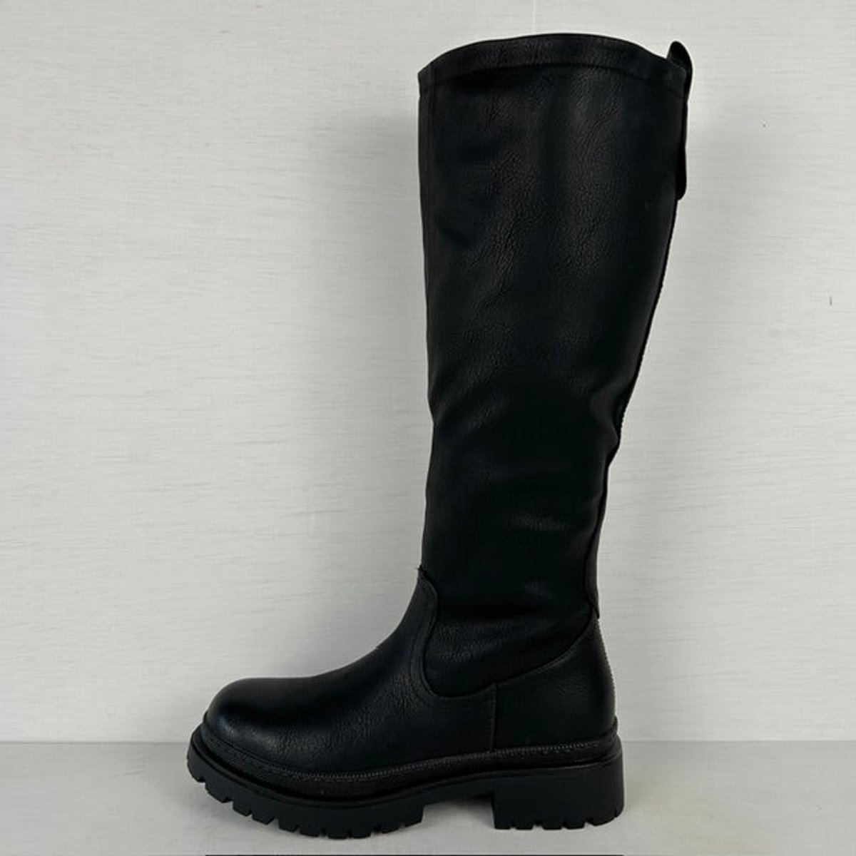 Gave leatherlook laarzen met stoere zool zwart Zwart / 36