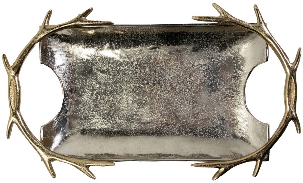 Dienblad gewei goud zilver 5x43x30cm