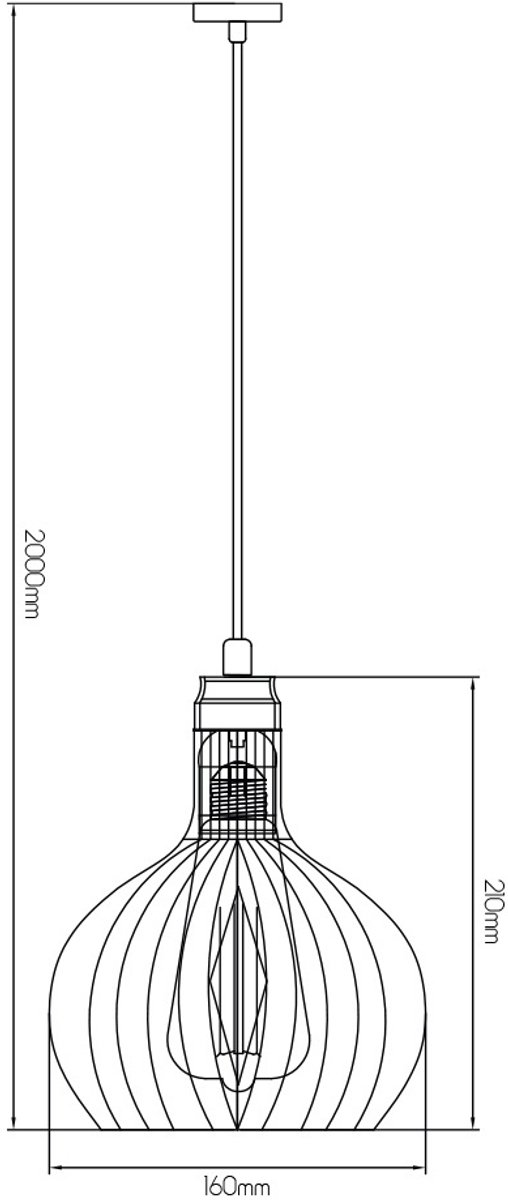 RAGA 1x E27 pendel zwart+koper Ã˜16cm