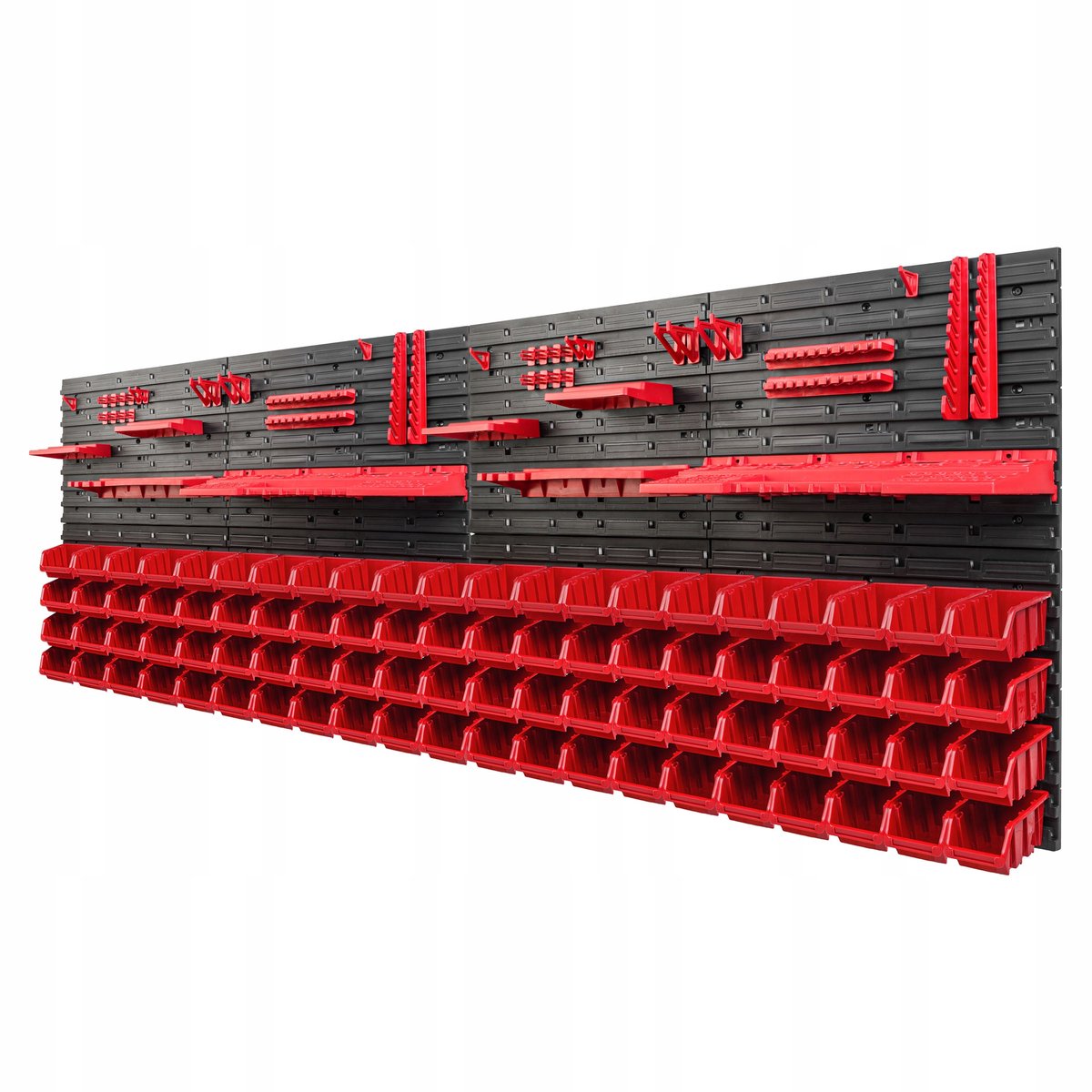 Werkplaats Gereedschapswand 230x78cm met 84 Rode Bakjes
