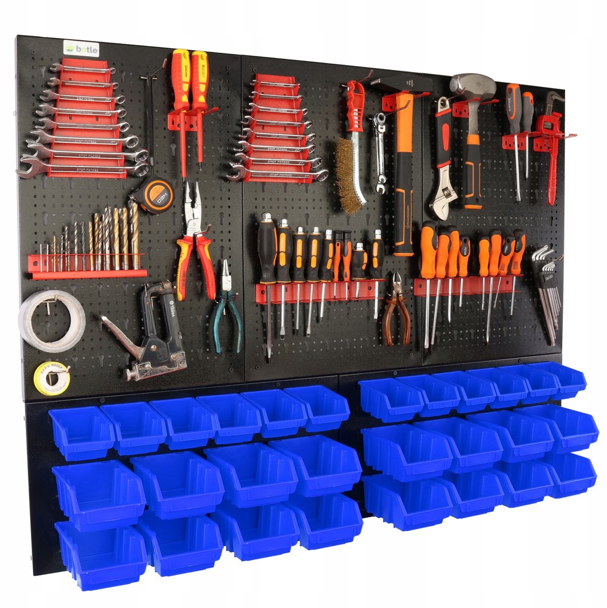 Werkbank Gereedschapspaneel 120x90cm met 28 Bakjes & Haken