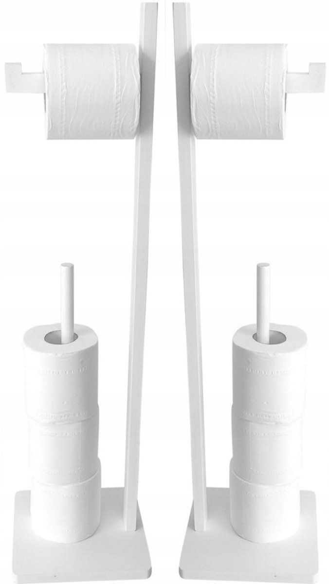 Bamboe Toiletpapierhouder Vrijstaand - Wit