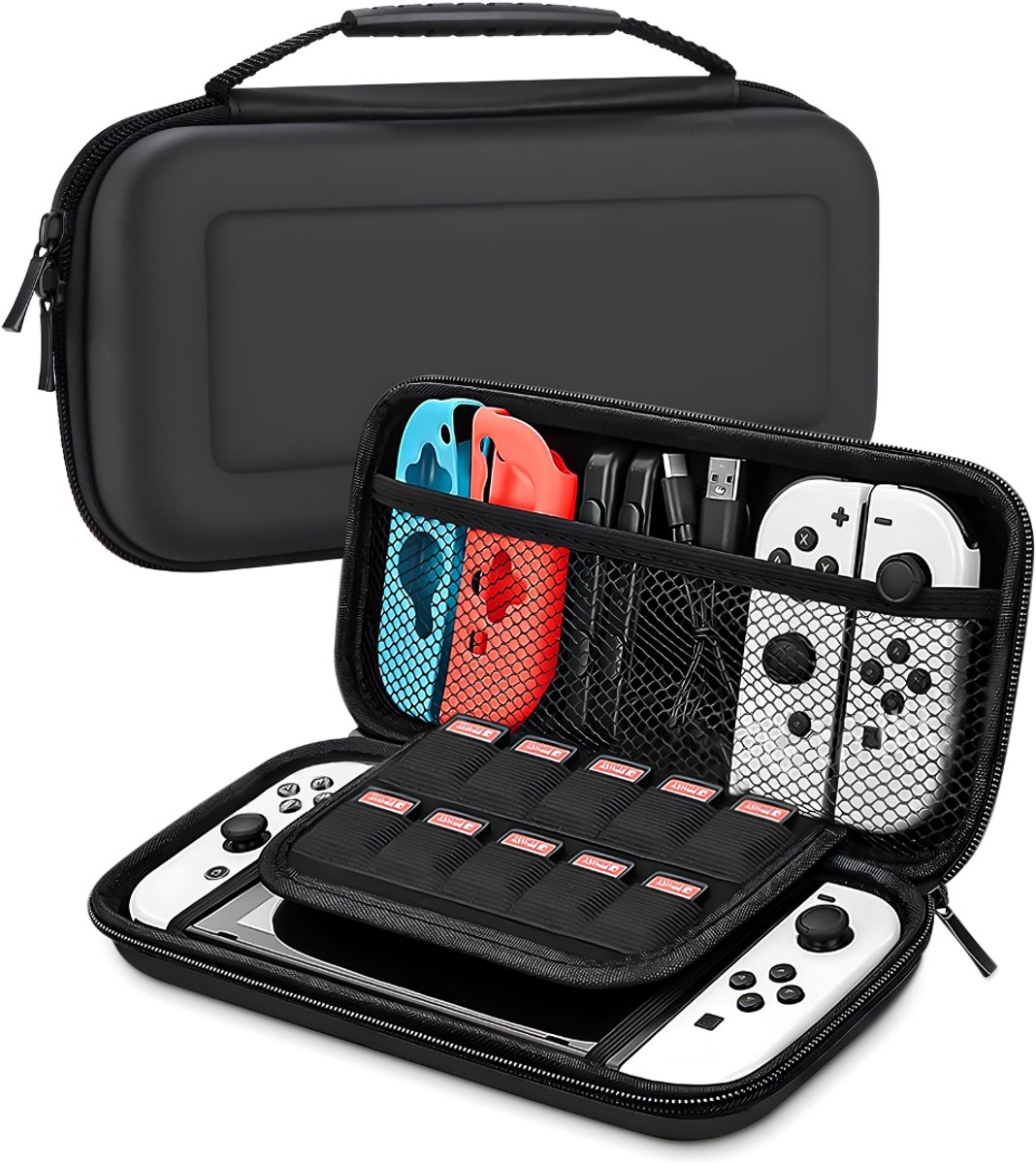 LNMsolutions® Nintendo Switch Case - Nintendo Switch Accessoires - Geschikt voor Nintendo Switch - Zwart - 28cm x 14cm x 6cm