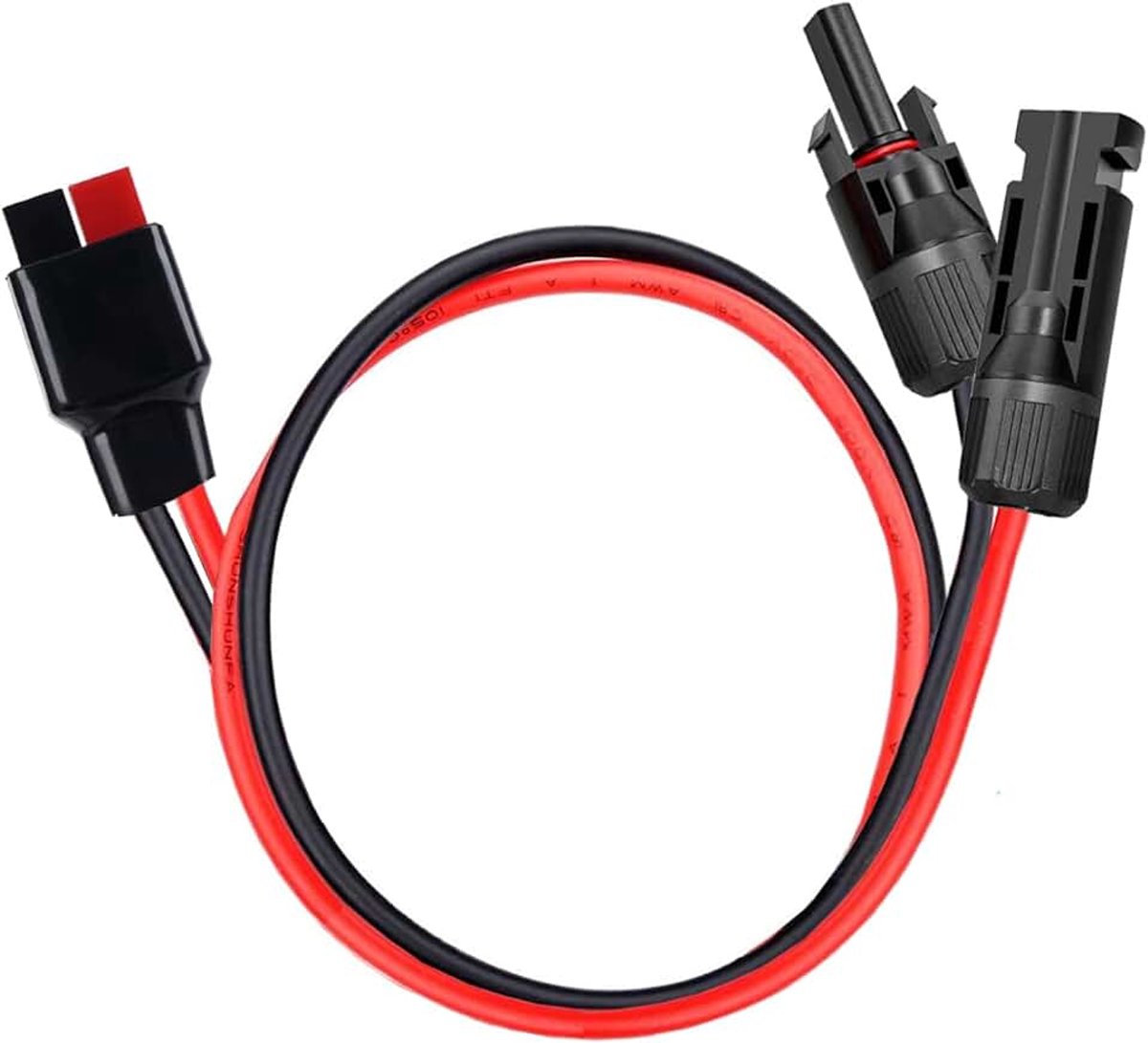 Naar Anderson stekkerkabel, 10 AWG zonne-naar Anderson adapter, zonnepaneel-kabelkit, zonnepaneel-verlengkabel voor draagbare generatoren, energieopslag, RV, 60 cm