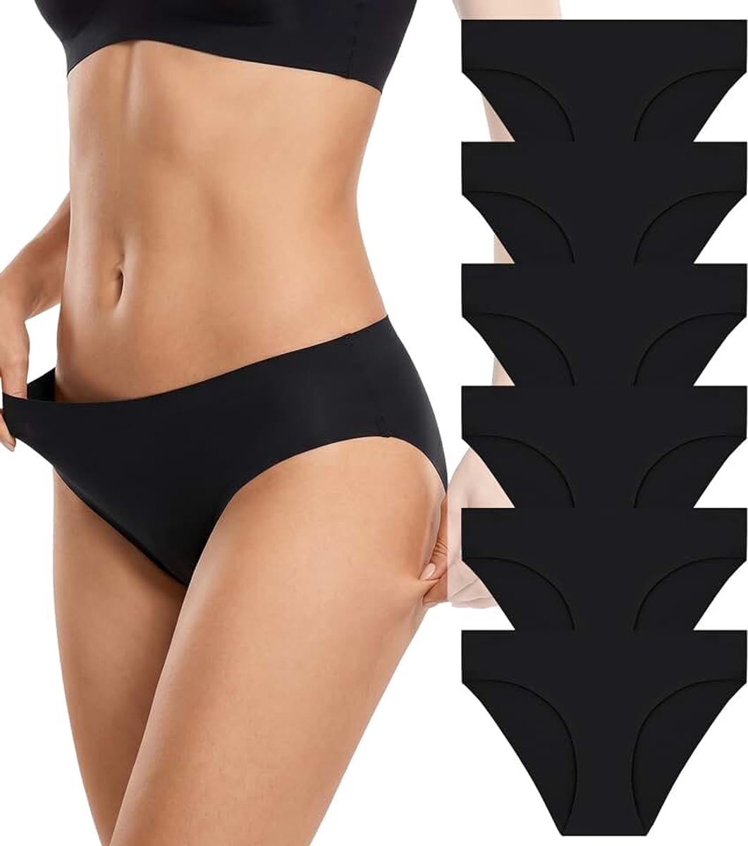6er Pack Unterhosen Damen Seamless Slips Nahtlo Hipster Unsichtbare Unterhose Sexy Unterwäsche Bequem Dessous Frauen Panties Bikini Mehrpack XS-2XL